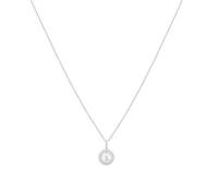 Argento Silver Crystal Pearl Halo Necklace - 925 Silver