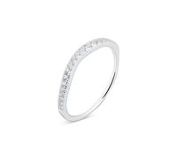 Argento Silver Crystal Wave Band Ring - Ring Size 54 Silver