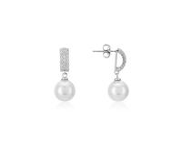 Argento Silver Double Pearl Drop Earrings - Silver