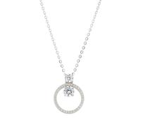 Argento Silver Double Solitaire Circle Necklace - Silver