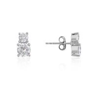 Argento Silver Double Solitaire Stud Earrings - Silver