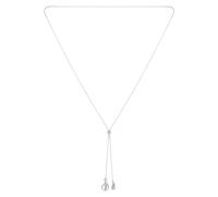 Argento Silver Double Teardrop Necklace - Silver