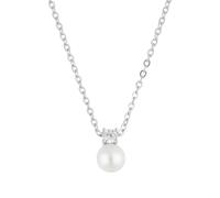 Argento Silver Kids Natural CZ Pearl Necklace - Silver