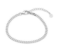 Argento Silver Mens Curb Chain Bracelet - Silver