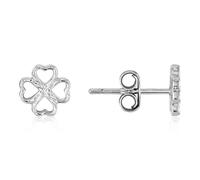 Argento Silver Mini Clover Stud Earrings - Silver