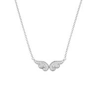 Argento Silver Pavé Angel Wings Necklace - 40cm