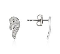 Argento Silver Pavé Angel Wings Stud Earrings - Silver