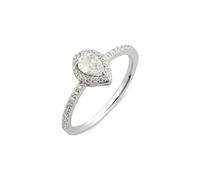Argento Silver Pear Halo Promise Ring - 62