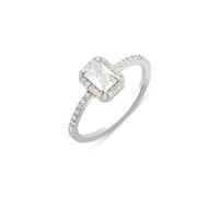 Argento Silver Radiant Halo Promise Ring - 48