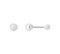 Argento Silver Textured Reversible Stud Earrings - Silver