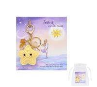 Arglfty Sister Gifts, Cute Crochet Star Keyrings with Sentimental Card for Woman, Special Gifts for Sister, Presents for Birthday, Christmas & Secret Santa, Galentines Gifts Ideas for Soul Sister