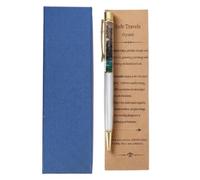 Arglfty Travel Gifts, 2-Piece Set: Crystal Pen & Inspirational Kraft Card, Crystal Gifts for Women, Men, Travellers and Travel Lovers, Thoughtful Gift, Ideas Present for Someone Going Travelling