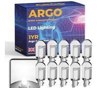 Argo 10 Pack 501 Led Bulbs T10 QTG Xenon White Car Light Bulbs Car Interior Upgrade Number Plate Light Map Dome Courtesy Van Capless Wedge 194 168 W5w Bulb Led Side Light Bulb 12v