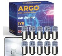 Argo 10x Ba9s 233 Led Bulbs Xenon White 12v Car Light Bulbs Car Interior 433 T4W Number Plate Light Bulb Map Dome Van Side Marker Reverse Light Clear Lens Side Light Bulb