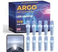 Argo 10x T5 Bulb Led 286 White Dashboard Bulbs 12v Instrument Dash Panel Clocks Dials Xenon Van Interior Car Speedometer Gauge Cluster Speedo Light T5 led bulb