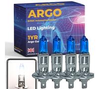 Argo 4 Pcs H1 Headlight Bulb 24V Xenon White 6000k Super Bright Replacement h1 Bulb 448 P14,5s Lorry Truck HGV Front Fog Light Lamp Main Dipped High Low Beam Upgrade Halogen H1 Bulbs