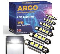 Argo 6 Pcs 39mm 239 Festoon C5w LED Car Bulb Smd Xenon White Bright Dome Reading License Number Plate Bulb Car Interior Bulbs 272 T4W Map Lamps Rear Boot Light Footwell 12v