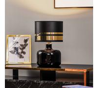 Argon Bodo textile table lamp, black and gold