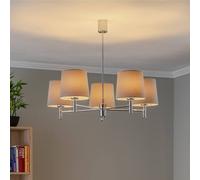 Argon Bono pendant light, 5-bulb, chrome/grey