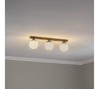 Argon Ceiling lamp Fatis opal glass/black 3-bulb long
