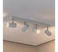 Argon Ceiling spotlight, day, white/chrome, steel, 4-bulb