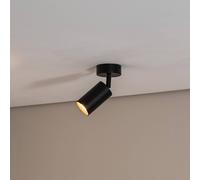 Argon Ceiling spotlight Sado black steel, adjustable 1-bulb round