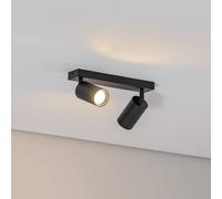 Argon Ceiling spotlight Sado, black, steel, adjustable, 2-bulb
