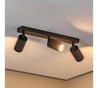 Argon Ceiling spotlight Sado black steel adjustable 3-bulb long