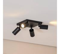 Argon Ceiling spotlight Sado, black, steel, adjustable, 4-bulb