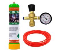 Argon CO2 Disposable Gas KIT Bottle MIG TIG Welding w/Regulator Gauge + Hose (Argon 88% / CO2 12%)