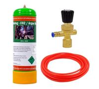 Argon CO2 Disposable Gas KIT Bottle MIG TIG Welding w/Regulator Hose 2.2L (Argon 88% / CO2 12%)