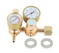 Argon CO2 Regulator CGA580 Brass Gas Gauge 04500PSI Dual Meter TIG MIG Welding Flow Control with 14in Outlet