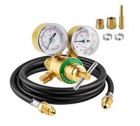 Argon CO2 Regulator Dual Gauge Welding Gas Regulator with 6.6ft Hose CGA580 Inlet 0 4000PSI Input Pressure for TIG MIG Welding Cylinder Brass Construction