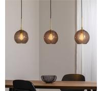 Argon Dulce hanging light, smoky grey/black, glass, 3-bulb