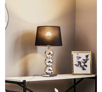 Argon Fulda textile table lamp, black lampshade, chrome base