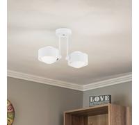 Argon Mado ceiling light in steel, white, 2-bulb