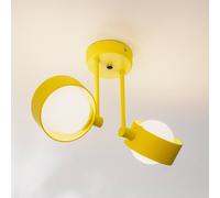 Argon Mado ceiling light in steel, yellow, 2-bulb