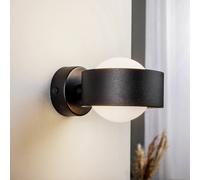 Argon Mado wall light in steel, black, 1-bulb