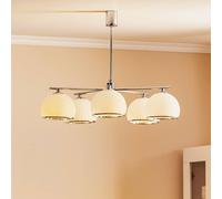 Argon Mina pendant light, 5-bulb, chrome-coloured, metal/glass