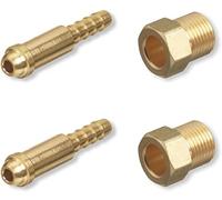 Argon Nut & Nipple x 1/4" Hose Barb, Mig Tig Welding Fitting Inert Gas, 2 Sets
