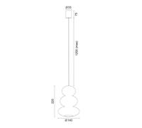 Argon Oman pendant light, glossy white, glass, Ø 14 cm
