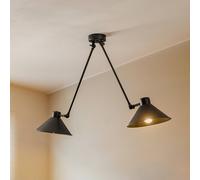 Argon Pendant light Alan, movable, black, 2-bulb