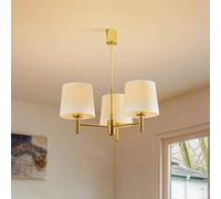 Argon Polo Plus pendant light, 3-bulb, brass/cream
