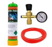 Argon Pure Disposable 0.95L Gas Bottle Cylinder KIT Welding Regulator Flow Gauge (Argon 100%)