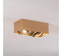 Argon Riesta ceiling spotlight, gold, 2-bulb