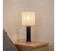 Argon Romina table lamp with linen shade, black base