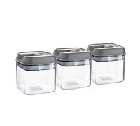Argon Table Food Storage Containers with Airtight Flip Lock Lids - 500ml - Grey - 9 Pack - Plastic Kitchen Storage Tupperware Pantry Food Organiser for Cereal, Oats, Sugar, Coffee, Biscuits, Tea