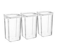 Argon Tableware 1.3L Food Storage Containers - 3X Airtight Reusable Meal Prep Lunch Storage Container With White Clip-Lock Lid