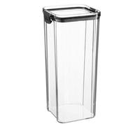 Argon Tableware Food Storage Container - 1.8L - Black - Pack of 1 - Clear Airtight Reusable Stackable Freezer Storage Meal Prep Container Lunch Tupperware Box with Clip-Lock Lid