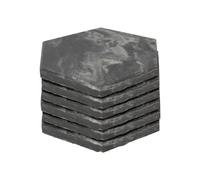 Argon Tableware Black Marble Coasters - 10cm - Pack of 6 - Hexagonal Drink Placemats Reusable Dining Table Drink Coaster Placemats Drinking Glass Mat Cup Bar Mats for Table Setting, Restaurants
